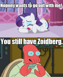 Size: 1202x1468 | Tagged: safe, rarity, pony, unicorn, crying, futurama, image macro, meme, you still have zoidberg, zoidberg