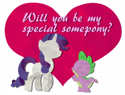 Size: 2300x1750 | Tagged: safe, artist:chibi-pets, rarity, spike, dragon, pony, unicorn, female, heart, hearts and hooves day, male, shipping, sparity, straight, style emulation, valentine, valentine's day