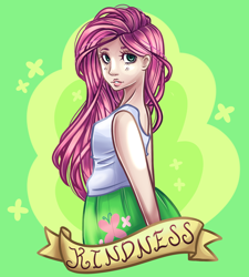 Size: 1800x2000 | Tagged: safe, artist:looji, fluttershy, human, clothes, humanized, old banner, solo