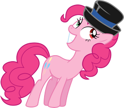 Size: 6000x5199 | Tagged: safe, artist:synch-anon, artist:twiforce, pinkie pie, earth pony, pony, absurd resolution, crossover, hat, heterochromia, rozen maiden, simple background, smiling, solo, souseiseki, transparent background, vector