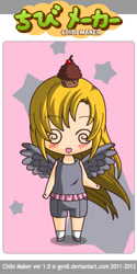 Size: 250x500 | Tagged: safe, artist:turbotowns, derpy hooves, human, chibi, chibimaker, humanized, solo, winged humanization