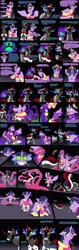 Size: 2000x6363 | Tagged: safe, artist:omny87, derpibooru import, king sombra, twilight sparkle, twilight sparkle (alicorn), alicorn, pony, asphyxiation, comic, dark magic, female, mare, tentacles