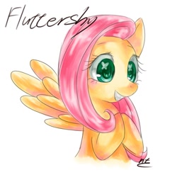 Size: 700x700 | Tagged: safe, artist:nanatuco, fluttershy, pegasus, pony, female, mare, pink mane, solo, yellow coat