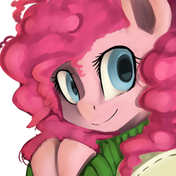 Size: 2100x2100 | Tagged: safe, artist:facerenon, pinkie pie, earth pony, pony, bust, close-up, clothes, portrait, solo