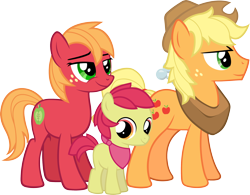 Size: 2550x1984 | Tagged: safe, artist:gray-gold, apple bloom, applebuck, applejack, applejack (male), big macintosh, macareina, earth pony, pony, apple siblings, rule 63, simple background, transparent background, vector