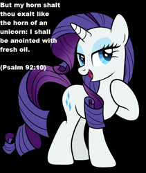 Size: 820x970 | Tagged: safe, artist:drawponies, rarity, pony, unicorn, bible verse, christianity, judaism, psalm, religion, solo, text, verse