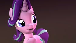 Size: 1920x1080 | Tagged: safe, artist:flushthebatsanta, starlight glimmer, pony, unicorn, 3d, raised eyebrow, solo