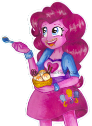 Size: 800x1099 | Tagged: safe, artist:antych, pinkie pie, equestria girls, food, ice cream, solo, spoon