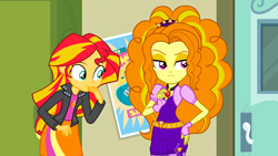 Size: 1920x1080 | Tagged: safe, screencap, adagio dazzle, sunset shimmer, equestria girls, rainbow rocks, eyes on the prize