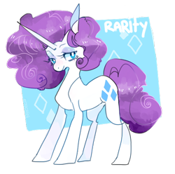 Size: 564x560 | Tagged: safe, artist:emuchin, rarity, pony, unicorn, female, horn, mare, solo, white coat