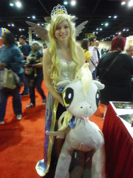 Size: 2448x3264 | Tagged: safe, artist:katinka0921, derpy hooves, human, 2013, convention, cosplay, irl, irl human, megacon, photo, plushie, princess derpy