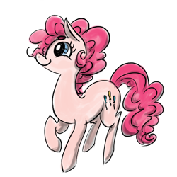 Size: 682x682 | Tagged: safe, artist:random-gal, pinkie pie, earth pony, pony, female, mare, pink coat, pink mane, simple background, solo, transparent background