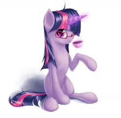 Size: 1280x1246 | Tagged: safe, artist:icefairy64, derpibooru import, twilight sparkle, coffee, cup, drink, glasses, solo
