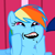 Size: 400x400 | Tagged: safe, derpibooru import, edit, edited screencap, screencap, rainbow dash, pegasus, pony, applebuck season, 360 kid, funny face, meme, nightmare fuel, why