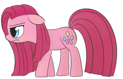 Size: 688x441 | Tagged: safe, pinkie pie, earth pony, pony, annoyed, female, mare, pinkamena diane pie, simple background, solo, walking, white background