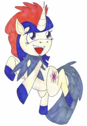 Size: 542x782 | Tagged: safe, artist:gojira007, derpibooru import, twilight sparkle, crossover, fusion, keldeo, pokémon, ponified, traditional art