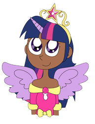 Size: 2182x2825 | Tagged: safe, artist:lila79, derpibooru import, twilight sparkle, twilight sparkle (alicorn), alicorn, clothes, crown, dress, horned humanization, humanized, winged humanization