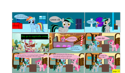 Size: 4513x2620 | Tagged: safe, artist:closingrain, artist:mellowbomb, derpibooru import, pinkie pie, rainbow dash, earth pony, pegasus, pony, comic:calamity fateful, 1000 hours in ms paint, comic, dialogue