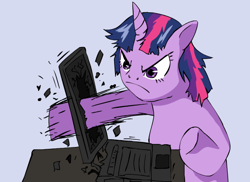 Size: 550x400 | Tagged: safe, artist:mixermike622, derpibooru import, twilight sparkle, computer, reaction image, screen punch