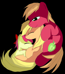 Size: 2366x2685 | Tagged: safe, artist:mad-mutt, apple bloom, applejack, big macintosh, earth pony, pony, apple siblings, filly, male, sleeping, stallion