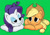 Size: 4961x3508 | Tagged: safe, artist:creamygravy, applejack, rarity, earth pony, pony, unicorn, rarijack, shipping