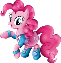Size: 4517x4635 | Tagged: safe, artist:beamsaber, pinkie pie, earth pony, pony, absurd resolution, bracelet, clothes, equestria girls outfit, jewelry, skirt, solo