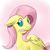 Size: 2000x2000 | Tagged: safe, artist:theimmolatedpoet, fluttershy, pegasus, pony, chest fluff, floppy ears, lip bite, nervous, solo