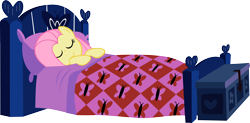 Size: 9996x4907 | Tagged: safe, artist:pangbot, fluttershy, pegasus, pony, absurd resolution, bed, simple background, sleeping, solo, transparent background, vector