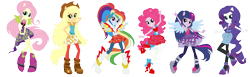 Size: 2084x642 | Tagged: safe, derpibooru import, edit, applejack, fluttershy, pinkie pie, rainbow dash, rarity, twilight sparkle, equestria girls, rainbow rocks, box art, devil horn (gesture)