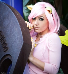 Size: 827x900 | Tagged: safe, fluttershy, human, 2011, cosplay, irl, irl human, jessica nigri, photo, solo