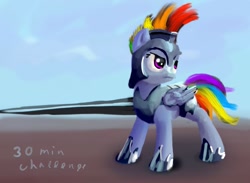 Size: 1280x939 | Tagged: safe, artist:xbi, derpibooru import, rainbow dash, pegasus, pony, 30 minute art challenge, helmet