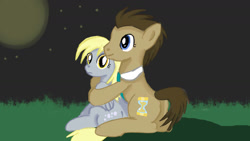 Size: 1280x720 | Tagged: safe, artist:jbond, derpy hooves, doctor whooves, pegasus, pony, female, mare, underp