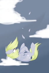 Size: 1000x1500 | Tagged: safe, artist:ashthepegasus, derpy hooves, pegasus, pony, falling, female, mare, solo