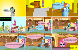 Size: 4866x3136 | Tagged: safe, artist:closingrain, artist:mellowbomb, derpibooru import, pinkie pie, rainbow dash, oc, oc:closingrain, earth pony, pegasus, pony, comic:calamity fateful, 1000 hours in ms paint, comic, dialogue