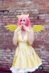 Size: 567x850 | Tagged: safe, artist:onedeviouskitty, fluttershy, human, cosplay, irl, irl human, photo, solo