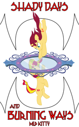 Size: 1000x1600 | Tagged: safe, artist:totallynotabronyfim, sunset shimmer, oc, oc:shady shimmer, pony, cover art, falling, mirror