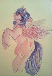 Size: 660x958 | Tagged: safe, artist:busoni, derpibooru import, twilight sparkle, twilight sparkle (alicorn), alicorn, pony, painting, watercolor painting