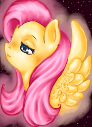 Size: 2400x3300 | Tagged: safe, artist:twiddledittle, fluttershy, pegasus, pony, female, mare, pink mane, solo, yellow coat