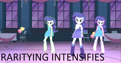 Size: 1066x553 | Tagged: safe, edit, edited screencap, screencap, rarity, equestria girls, boots, bracelet, commonity, dancing, descriptive noise, fall formal outfits, gameloft, high heel boots, jewelry, meme, multeity, x intensifies