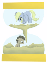 Size: 1200x1600 | Tagged: safe, artist:violetwildlife88, derpy hooves, doctor whooves, pegasus, pony, female, hourglass, mare