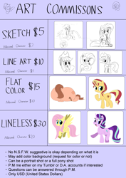 Size: 4299x6071 | Tagged: safe, artist:taurson, applejack, fluttershy, starlight glimmer, sunset shimmer, oc, earth pony, pegasus, pony, absurd resolution, commission info