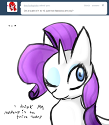 Size: 680x780 | Tagged: safe, artist:moonblizzard, rarity, pony, unicorn, ask, rarity answers, solo, tumblr