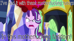 Size: 1280x720 | Tagged: safe, edit, edited screencap, screencap, starlight glimmer, pony, unicorn, all bottled up, anger magic, angry, drama, drama bait, long neck, magic, meme, op has a point, op is a cuck, op is trying to start shit, samuel l jackson, snakes on a plane, starlight drama, starlight drama drama, this will end in gulag, truth, vulgar