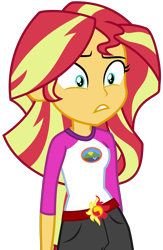 Size: 1994x3050 | Tagged: safe, artist:sketchmcreations, sunset shimmer, equestria girls, legend of everfree, disturbed, simple background, solo, thousand yard stare, transparent background, vector