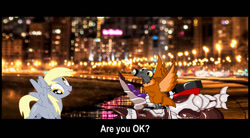 Size: 703x388 | Tagged: safe, artist:tktoons, derpy hooves, kaiju, pegasus, pony, bagan, city, condor, female, flash animation, godzilla (series), mare, ookondoru, toho kingdom toons