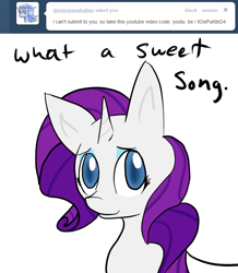 Size: 680x780 | Tagged: safe, artist:moonblizzard, rarity, pony, unicorn, ask, rarity answers, solo, tumblr