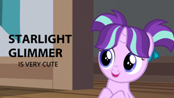 Size: 1366x768 | Tagged: safe, edit, edited screencap, screencap, starlight glimmer, pony, unicorn, uncommon bond, captain obvious, female, filly, filly starlight glimmer, solo, truth, younger