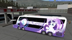 Size: 1280x720 | Tagged: safe, rarity, pony, unicorn, 18 wos pttm, bus, game, solo