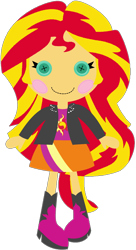 Size: 1024x1886 | Tagged: dead source, safe, artist:ra1nb0wk1tty, sunset shimmer, equestria girls, cute, doll, lalaloopsy, shimmerbetes, simple background, solo, toy, transparent background