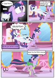 Size: 800x1132 | Tagged: safe, derpibooru import, rarity, twilight sparkle, pony, unicorn, comic, friendship is betrayal, gem saddle twilight